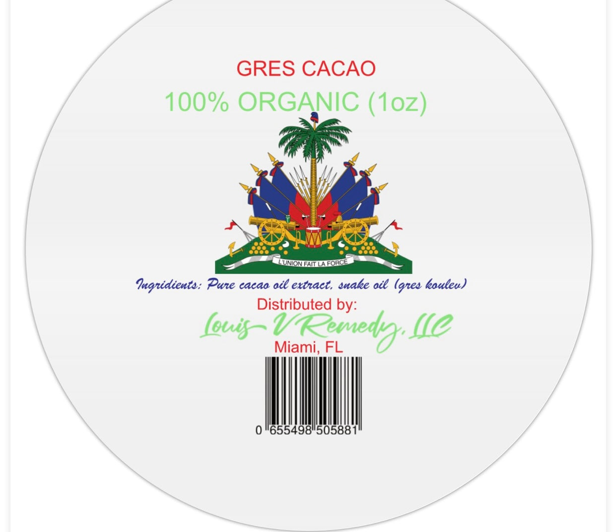 Gres Koulev With Haitian Cacao Oil
